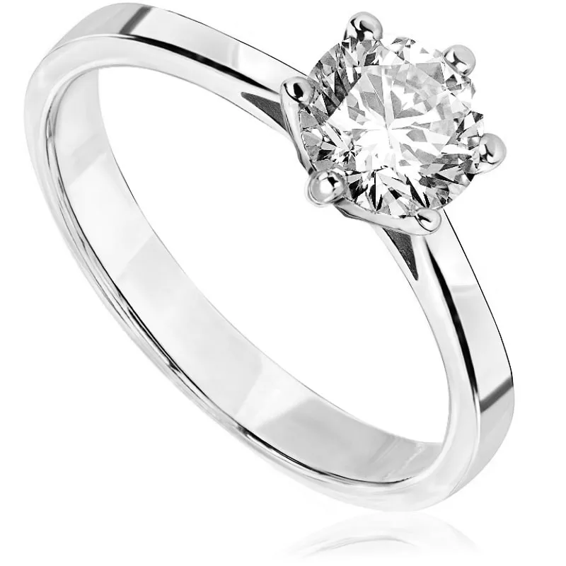 Pierścionek zaręczynowy z brylantem Kartezja z platyny