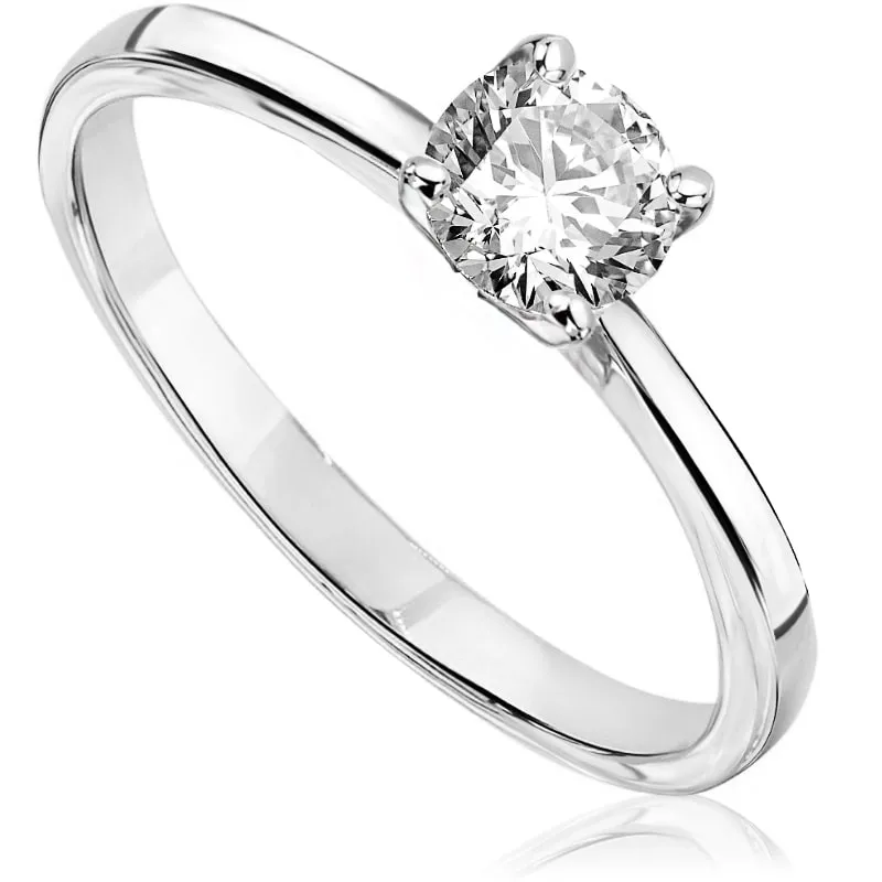Pierścionek zaręczynowy z brylantem Kartezja z platyny