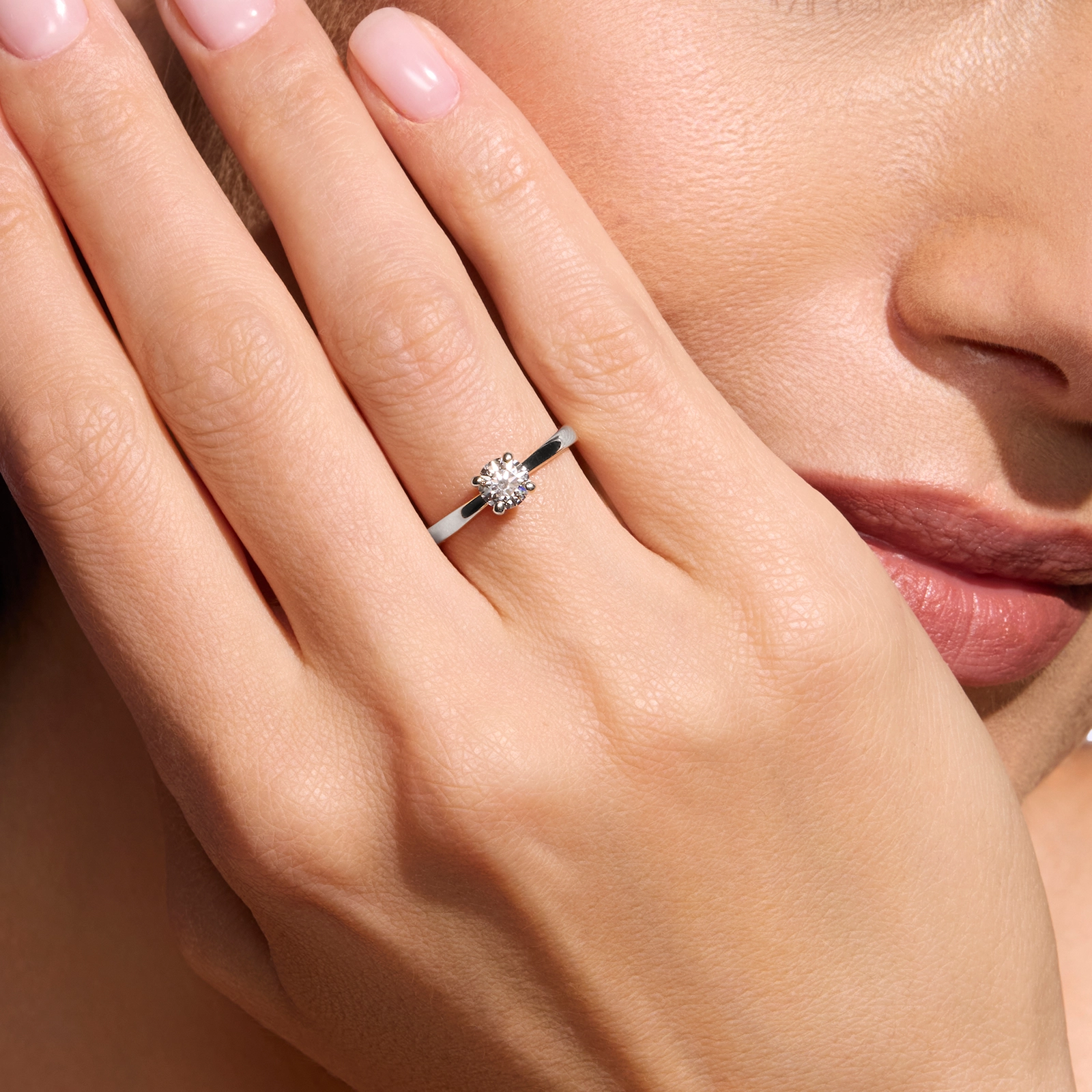 Pierścionek zaręczynowy z diamentem Kartezja z platyny 0,50ct