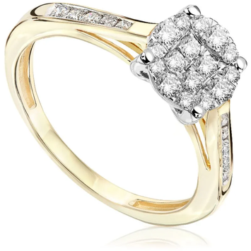 Pierścionek zaręczynowy z brylantami Ventego z białego i żółtego złota 0,30ct