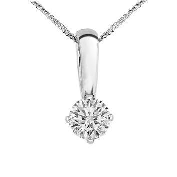 Zawieszka z diamentem Kartezja z białego złota 0,19ct