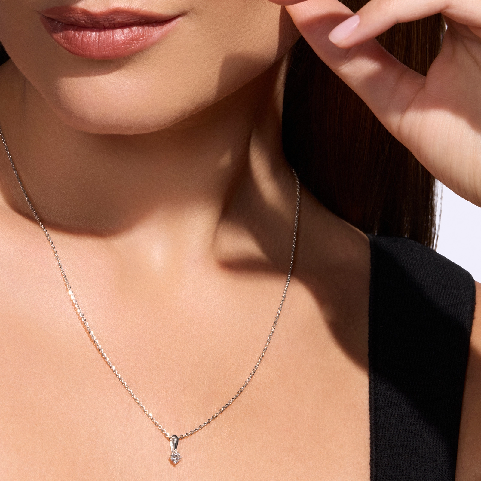 Zawieszka z brylantem Kartezja z białego złota 0,24ct