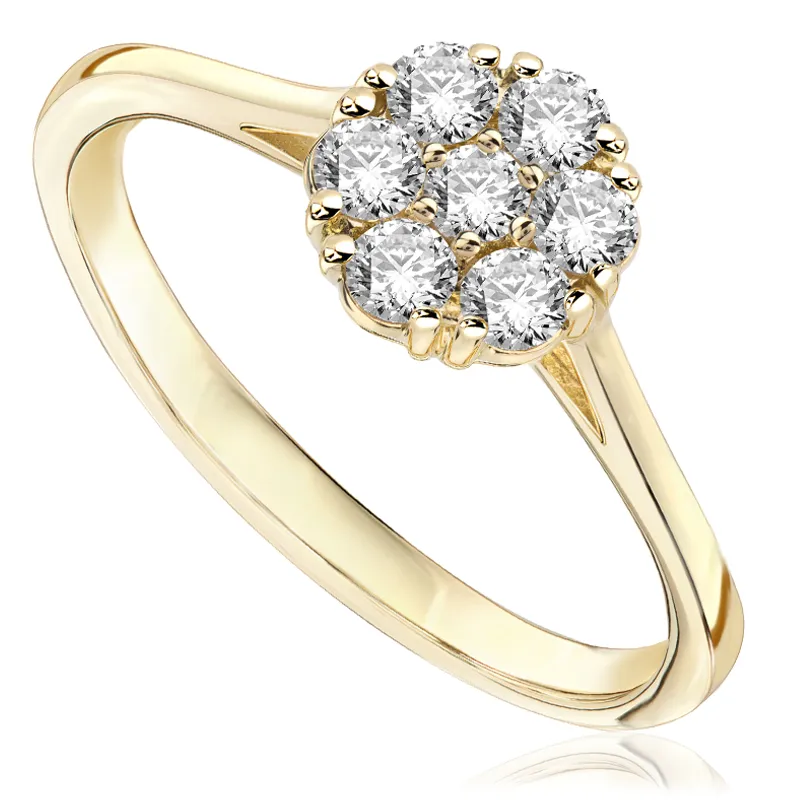 Pierścionek zaręczynowy z brylantami Ventego z żółtego złota