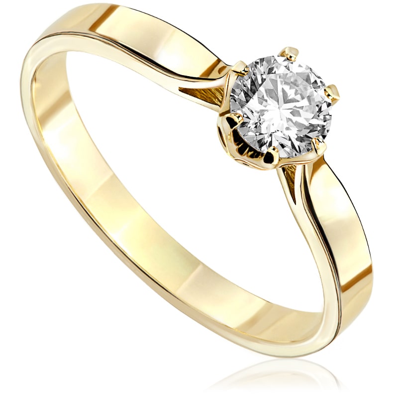 Pierścionek zaręczynowy Kartezja z diamentem z żółtego złota P0203ZB 0,24ctct