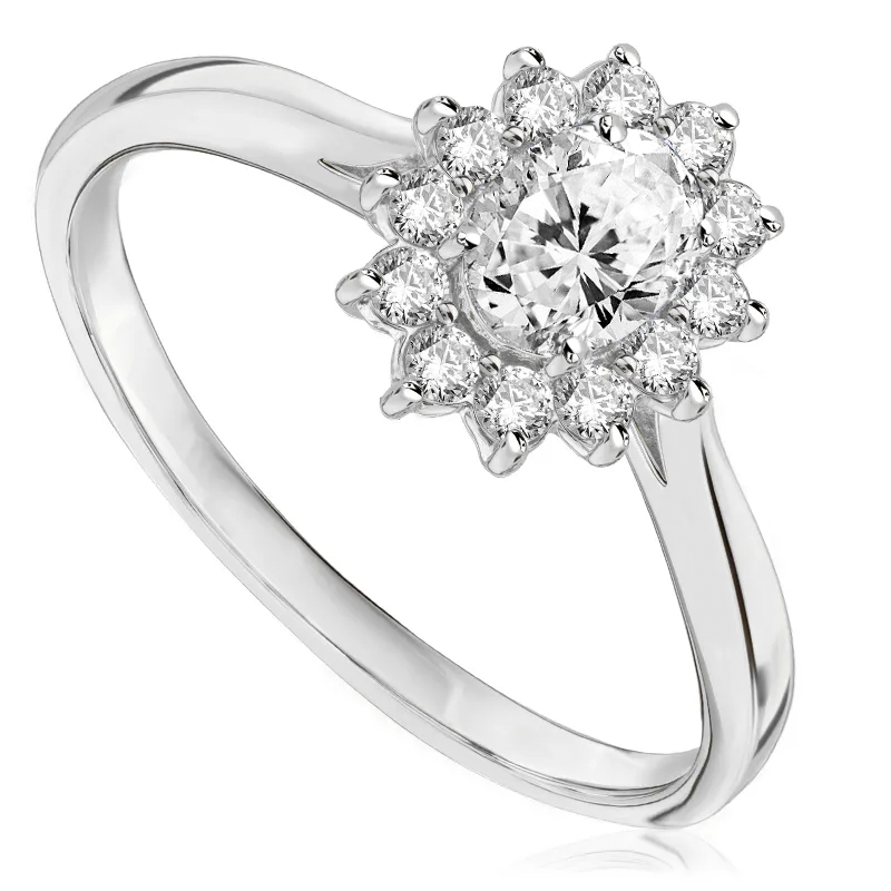 Pierścionek zaręczynowy z brylantami Ventego z białego złota