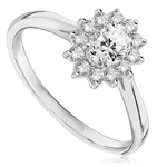 Pierścionek zaręczynowy z brylantami Ventego z białego złota