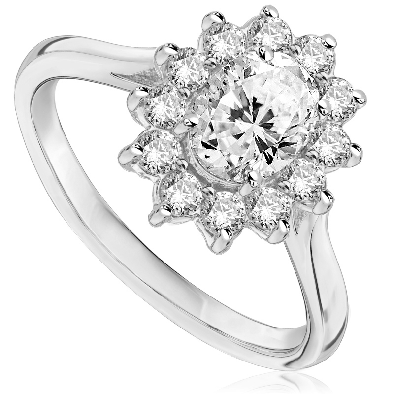 Pierścionek zaręczynowy z brylantami Ventego z białego złota