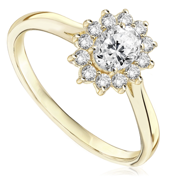 Pierścionek zaręczynowy z brylantami Ventego z żółtego złota 0,58ct