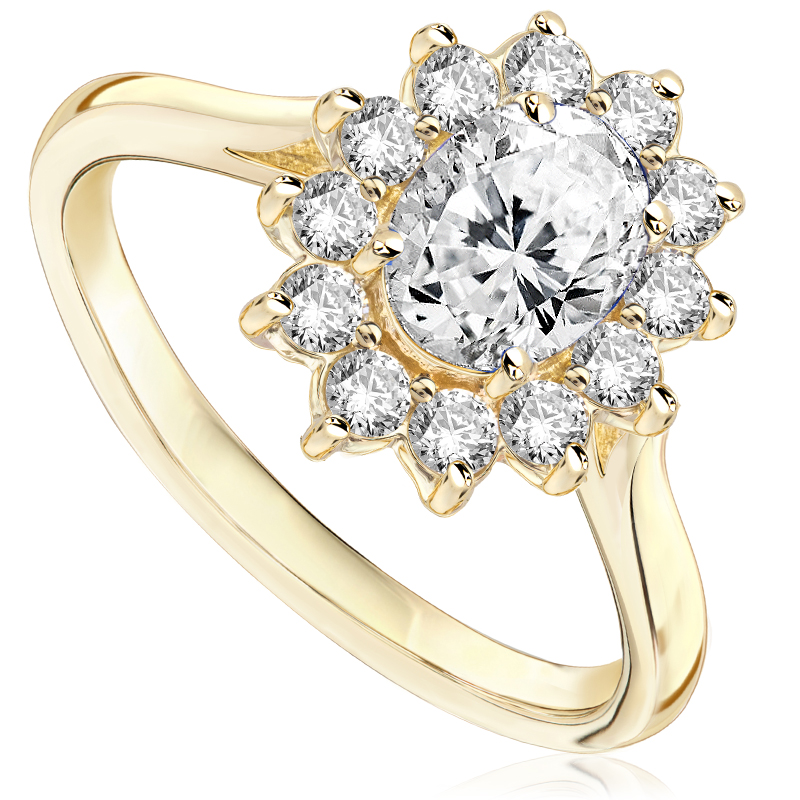 Pierścionek zaręczynowy z brylantami Ventego z żółtego złota