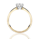 Pierścionek zaręczynowy z brylantem Kartezja z białego i żółtego złota