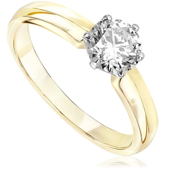 Pierścionek zaręczynowy z diamentem Kartezja z białego i żółtego złota P0224TB 0,70ct Pierścionek zaręczynowy z diamentem Kartezja z białego i żółtego złota 0,70ct