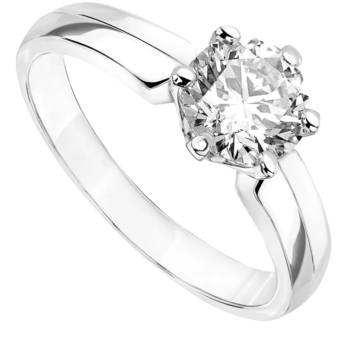 Pierścionek zaręczynowy z diamentem Kartezja z białego złota 1,00ct