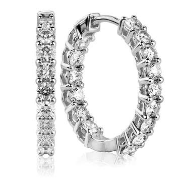 Kolczyki z brylantami Sablo z białego złota 2,43ct