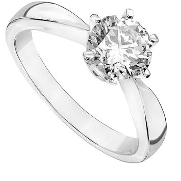 Pierścionek zaręczynowy z diamentem Kartezja z białego złota 1,00ct