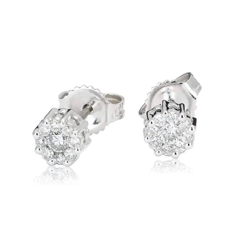 Kolczyki z diamentami z białego złota K0406BBct