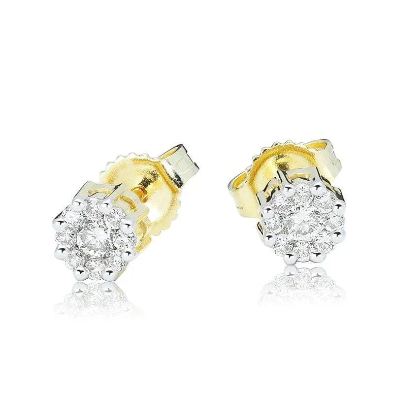 Kolczyki z brylantami z żółtego złota K0406ZBct
