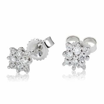 Kolczyki Ventego z diamentami z białego złota K0428BB 0,16ct