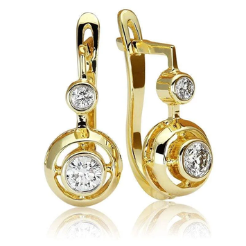 Kolczyki z diamentami Kartezja z żółtego złota K1401ZB 0,25ct Kolczyki z diamentami Kartezja z żółtego złota 0,25ct