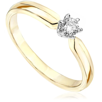 Pierścionek zaręczynowy z diamentem Kartezja z białego i żółtego złota P0237TB 0,09ct Pierścionek zaręczynowy z diamentem Kartezja z białego i żółtego złota 0,09ct
