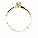 Pierścionek zaręczynowy z brylantem Kartezja z żółtego złota