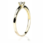 Pierścionek zaręczynowy z brylantem Kartezja z żółtego złota