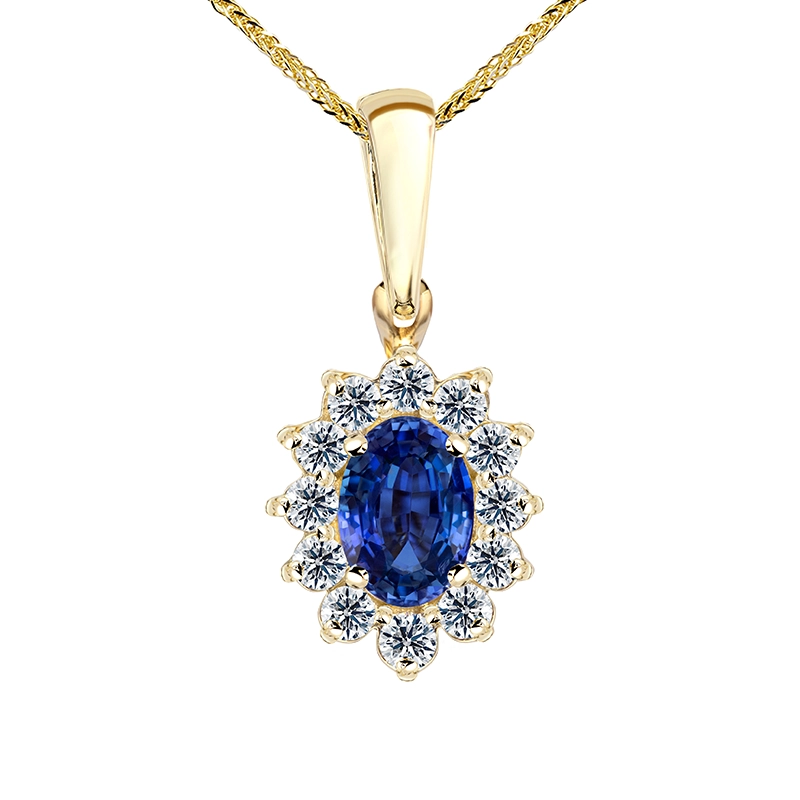 Zawieszka z diamentami i szafirem Ventego z żółtego złota