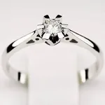 Pierścionek zaręczynowy z brylantem Kartezja z białego złota