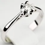 Pierścionek zaręczynowy z brylantem Kartezja z białego złota