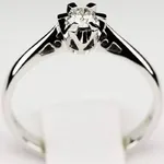 Pierścionek zaręczynowy z brylantem Kartezja z białego złota