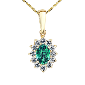 Zawieszka z brylantami i szmaragdem Ventego z żółtego złota 0,72ct