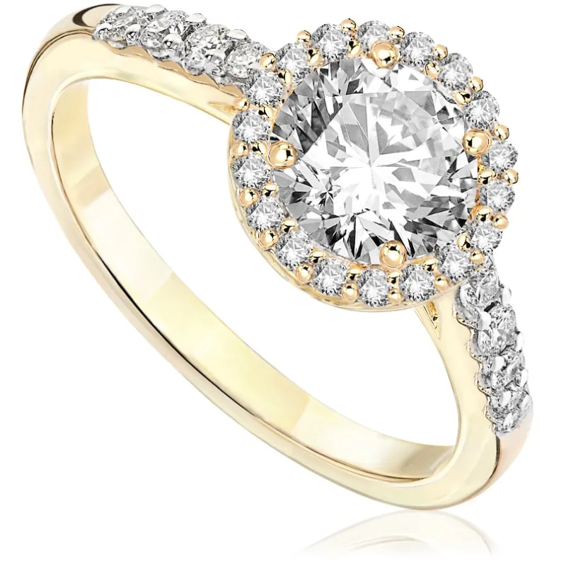 Pierścionek z brylantami z żółtego złota P0569ZBct