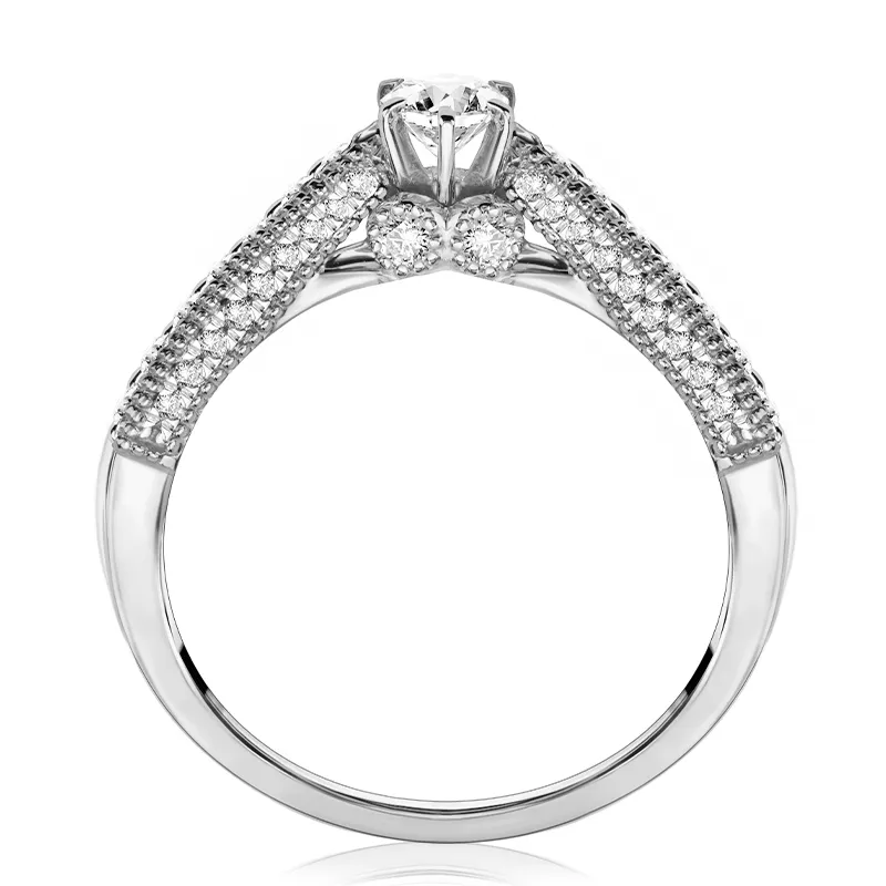 Pierścionek zaręczynowy z diamentami Ventego z białego złota 0,53ct