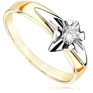 Pierścionek zaręczynowy z brylantem Kartezja z białego i żółtego złota P0042TB 0,20ct Pierścionek zaręczynowy z brylantem Kartezja z białego i żółtego złota 0,20ct