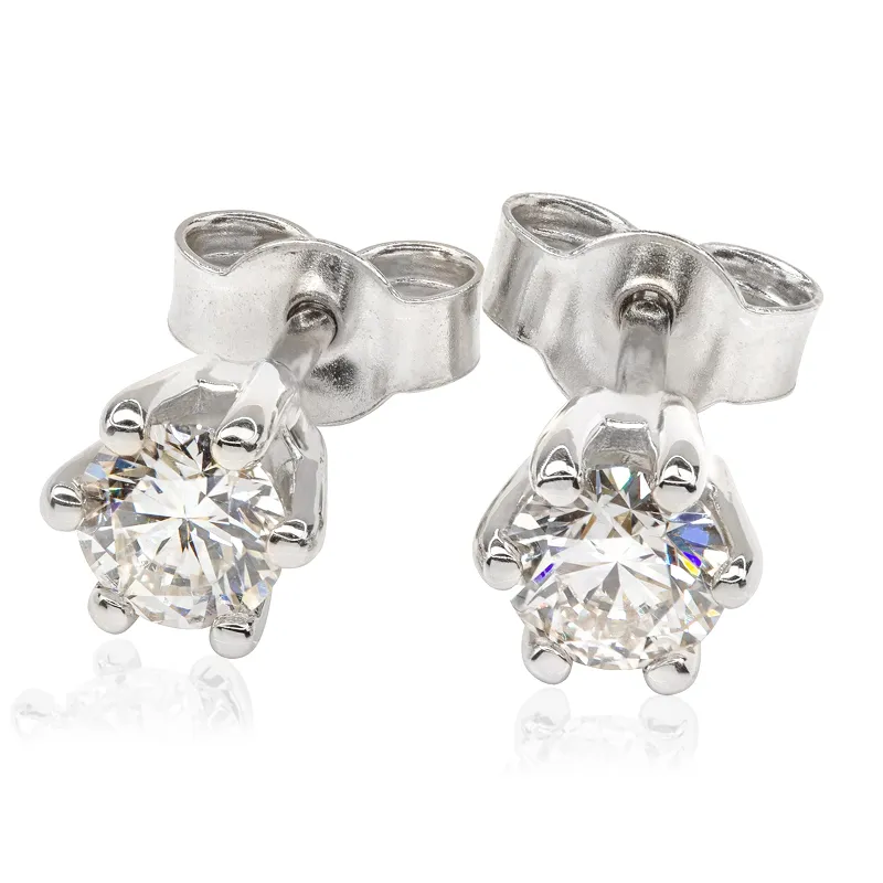 Kolczyki z diamentami z białego złota K0186BBct