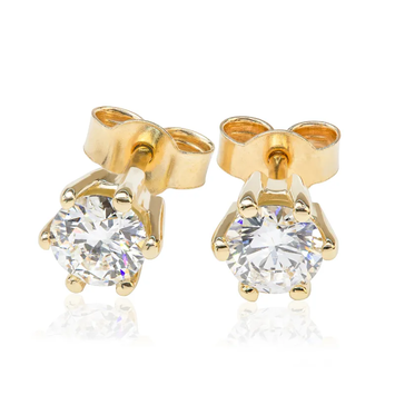 Kolczyki z brylantami Kartezja z żółtego złota 0,80ct