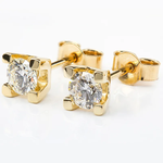 Kolczyki z brylantami Kartezja z żółtego złota