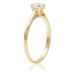 Pierścionek zaręczynowy z brylantem Kartezja z żółtego złota