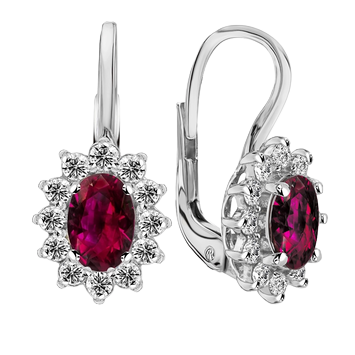 Kolczyki z diamentami i rubinem Ventego z białego złota 2,08ct