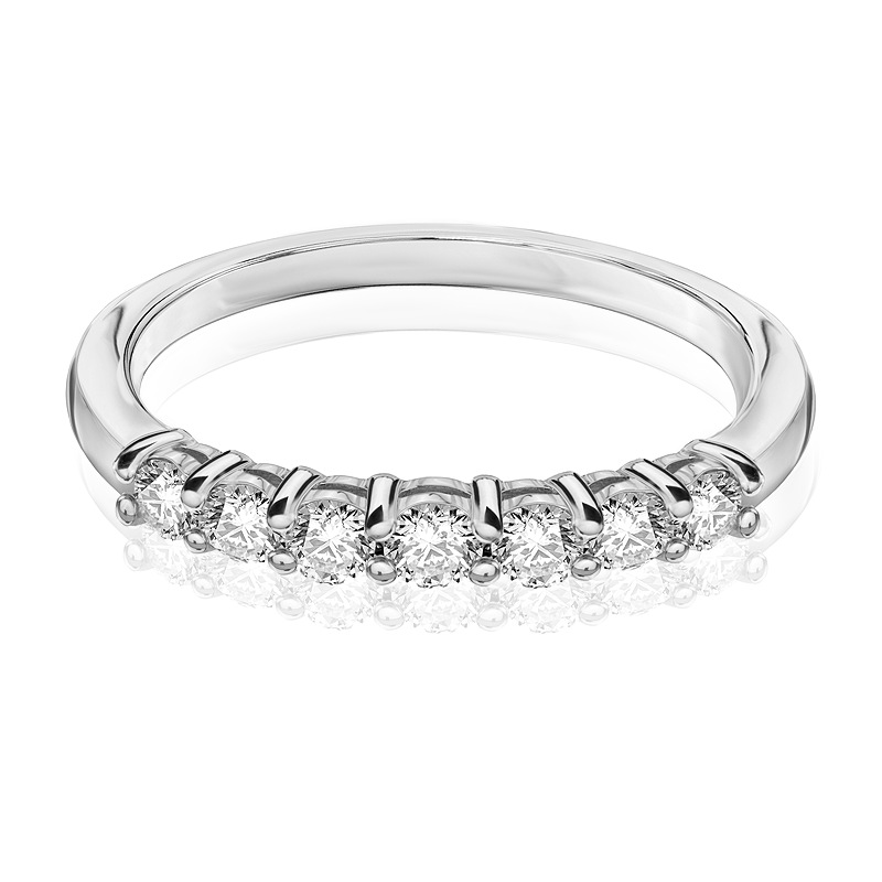 Pierścionek obrączkowy z diamentami Ventego z białego złota 0,525ct