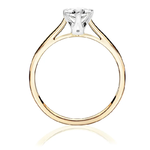 Pierścionek zaręczynowy z brylantem Kartezja z białego i żółtego złota