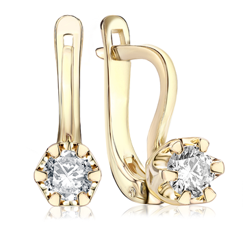 Kolczyki z diamentami Kartezja z żółtego złota 0,64ct