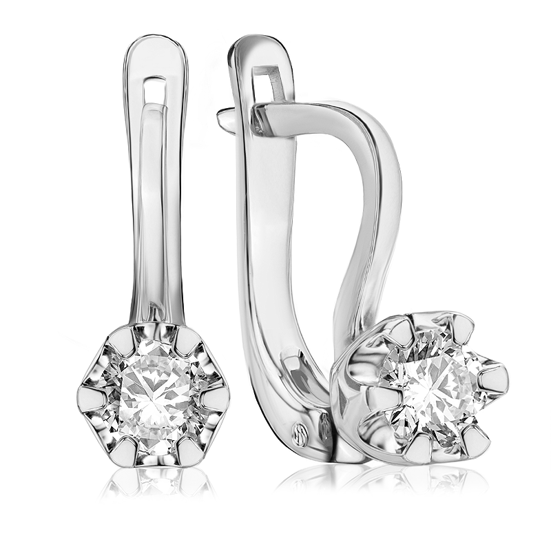 Kolczyki z brylantami Kartezja z białego złota