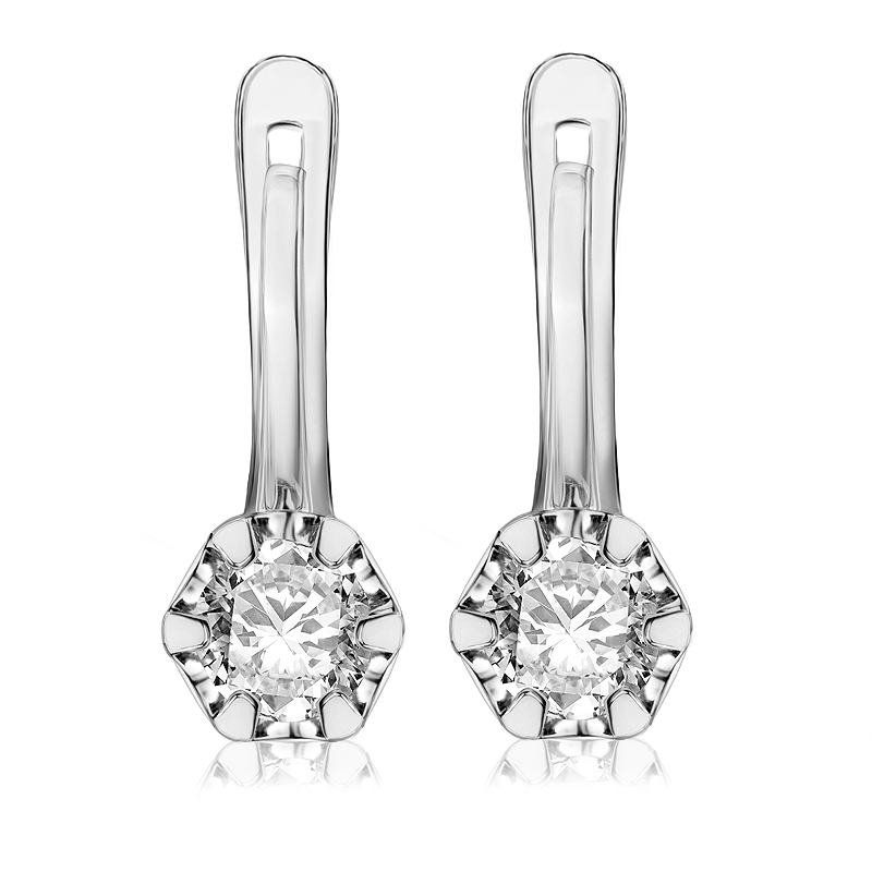 Kolczyki z brylantami Kartezja z białego złota 0,64ct