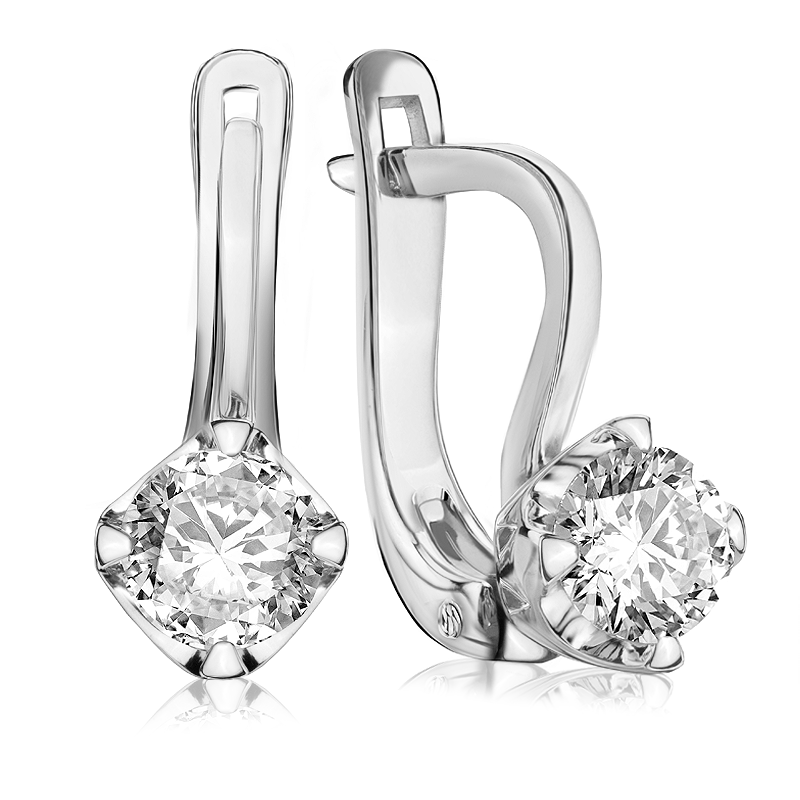 Kolczyki z brylantami Kartezja z białego złota