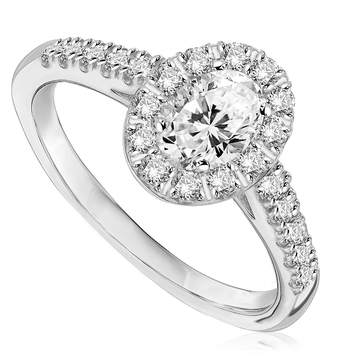 Pierścionek zaręczynowy z brylantami Ventego z białego złota 0,73ct