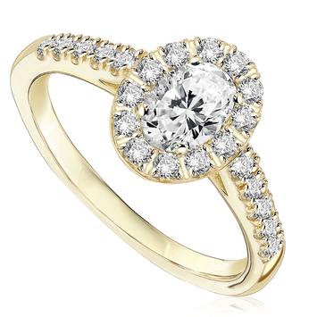 Pierścionek zaręczynowy z diamentami Ventego z żółtego złota 0,73ct