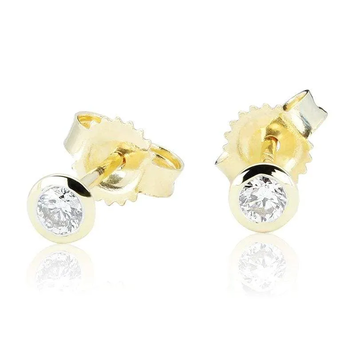 Kolczyki z diamentami Kartezja z żółtego złota 0,15ct