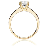 Pierścionek zaręczynowy z brylantem Kartezja z żółtego złota