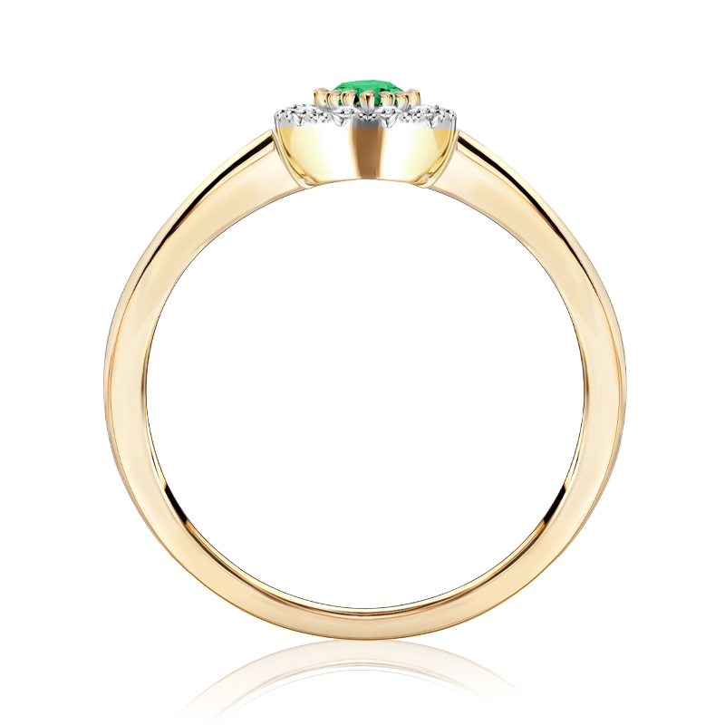 Pierścionek zaręczynowy szmaragd Ventego z diamentami, z