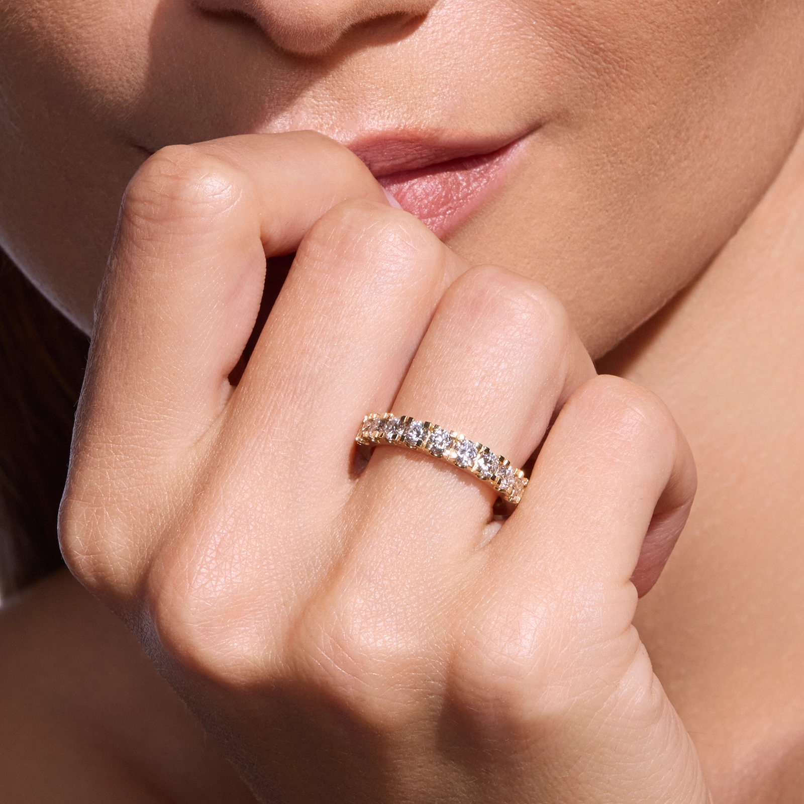 Pierścionek obrączkowy z diamentami Ventego z żółtego złota 1,035ct